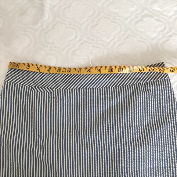 J.Crew 6 the pencil Skirt blue off white skirt - Picture 11 of 16